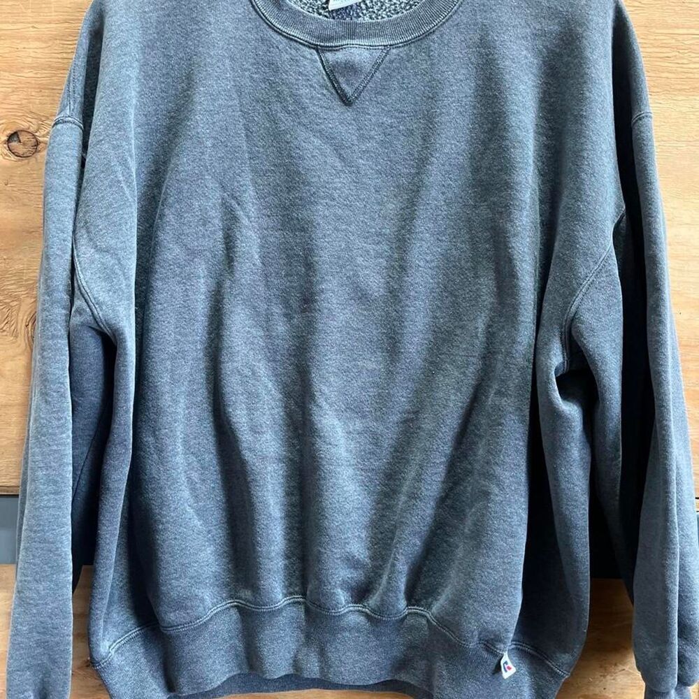 Russell-athletic Men's Grey and Blue Sweatshirt